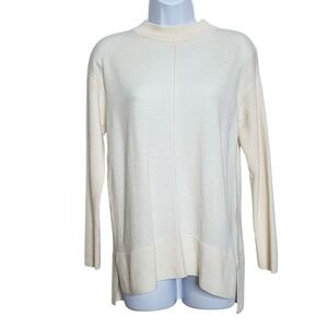 Talbots Pure Merino Wool Sweater Women's  Ivory White Neutral Lightweight Sz. MP